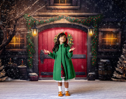 Merry Christmas Barn - Red Door - with Sweep Option