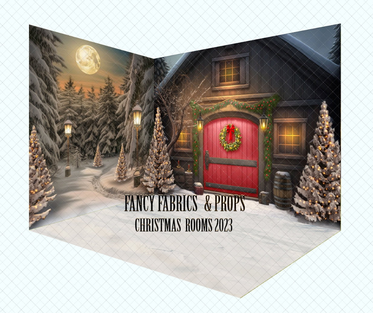 Snowy Merry Christmas Barn 2pc Room