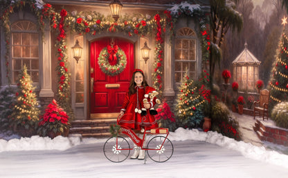 Merry Holiday Entry - Red Door - With Sweep Option