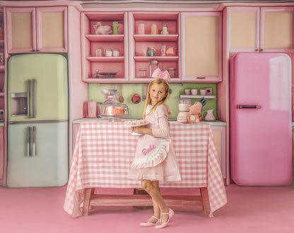 Midge's Kitchenette - Pink Floor Option - With Green Fridge Sweep Option