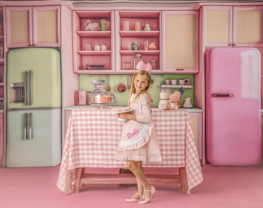 Midge's Kitchenette - Pink Floor Option - With Green Fridge Sweep Option