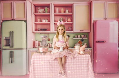 Midge's Kitchenette - Pink Floor Option - With Green Fridge Sweep Option