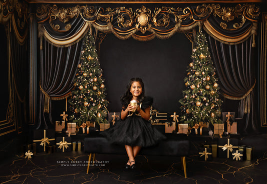 Black & Gold Marble Mat Floor