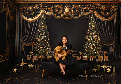 Black & Gold Marble Mat Floor