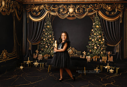 Black & Gold Marble Mat Floor