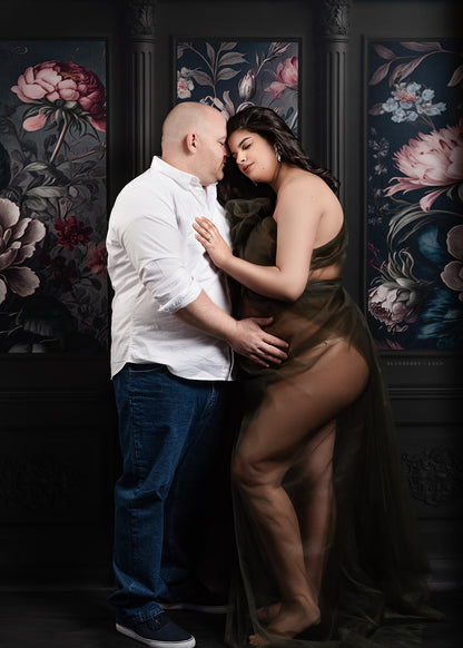 Moody Ebony Wainscoting Wall - With Sweep Option