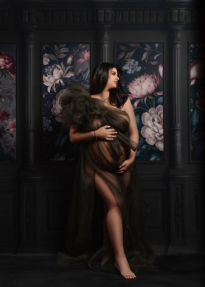 Moody Ebony Wainscoting Wall - With Sweep Option