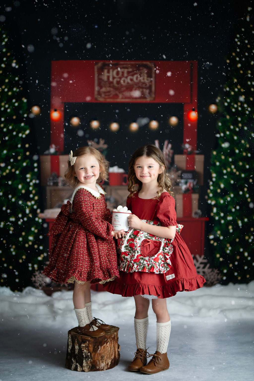 Nighttime Cocoa Stand With Lights 2pc Room