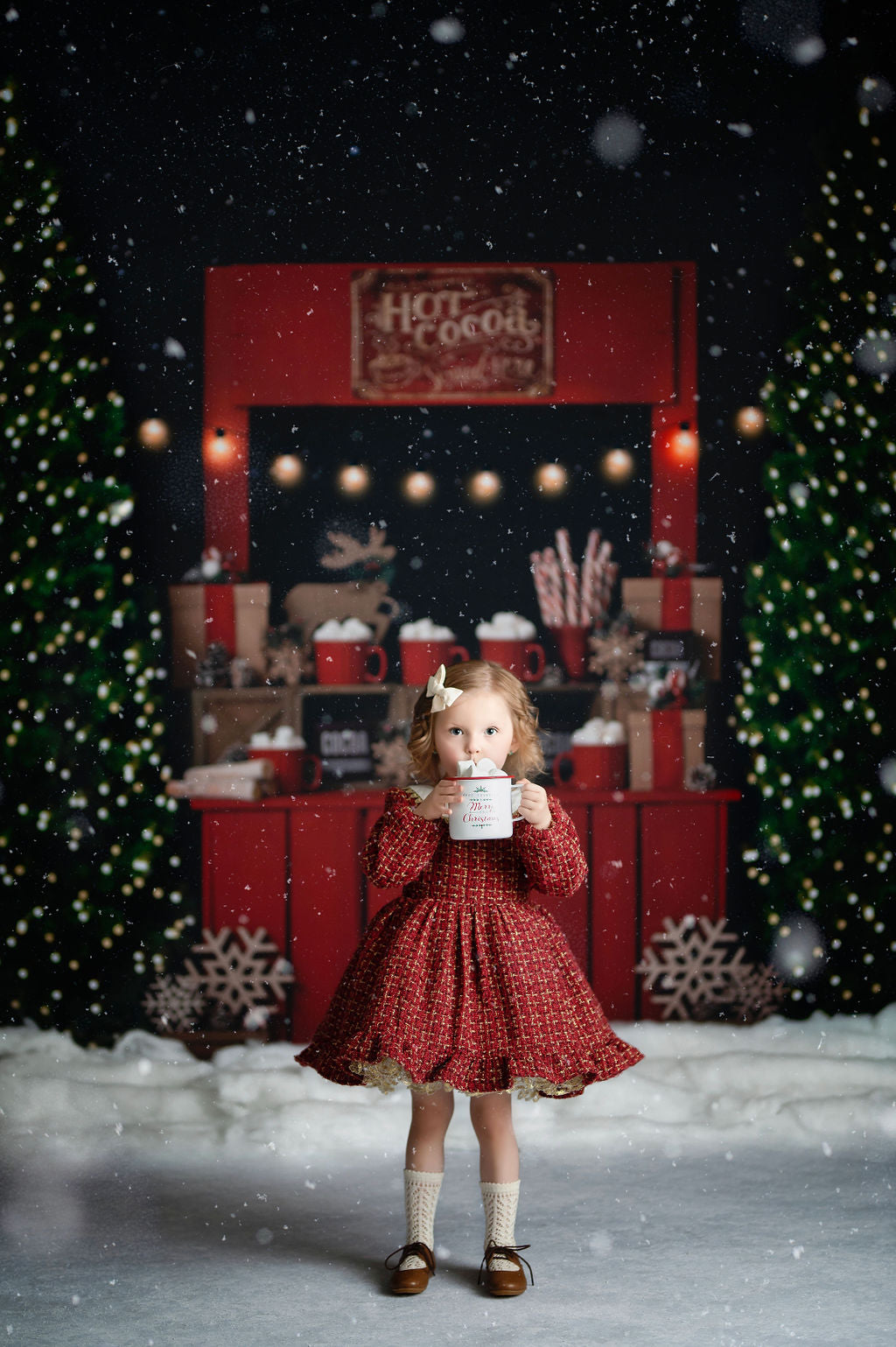 Nighttime Cocoa Stand - with Lights