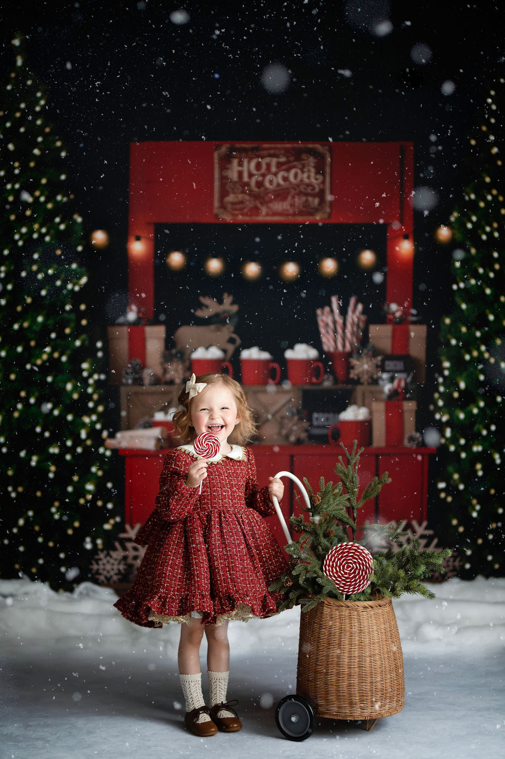 Nighttime Cocoa Stand - with Lights