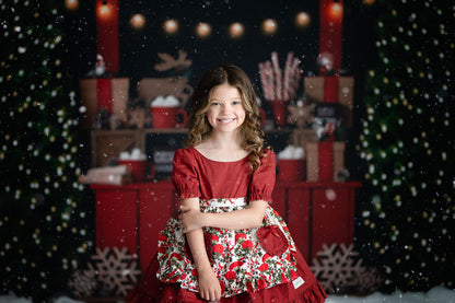 Nighttime Cocoa Stand With Lights 2pc Room