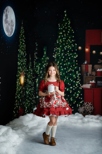 Nighttime Cocoa Stand With Lights 2pc Room