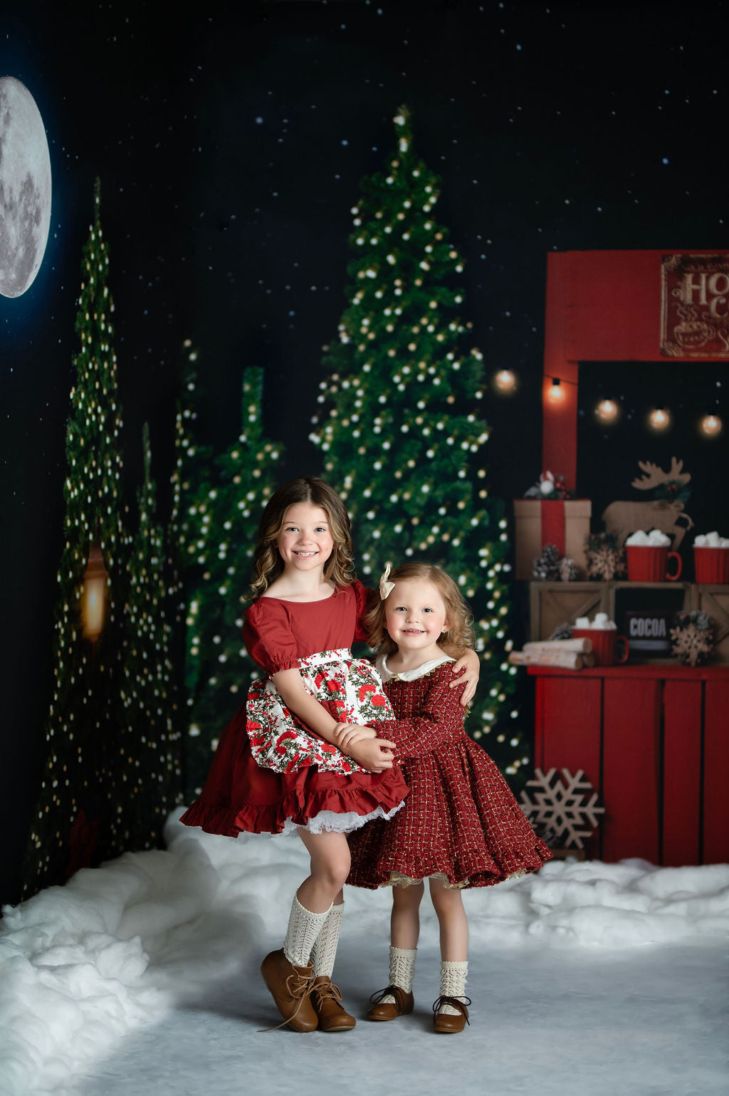 Nighttime Cocoa Stand With Lights 2pc Room