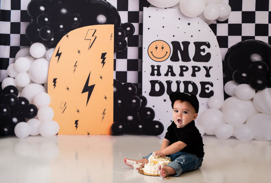 RTS One Happy Dude - 8x6' Wrinkle-Free Fabric - Dirty - 60% Off