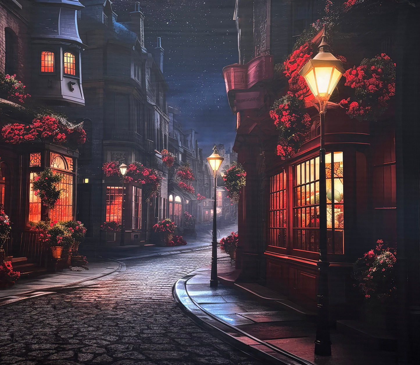 RTS Valentine Cafe Street - 8x7' Wrinkle-Free Fabric - Banding -  60% Off