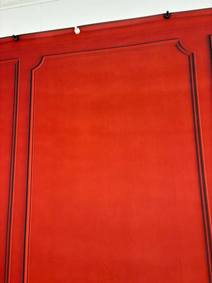 RTS Red Wainscoting Wall - 8x8' Wrinkle-Free - Banding - 60% Off