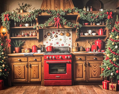 RTS The Christmas Bakehouse - 10x8' Value Luxe Fabric - Ink Spots - 60% Off