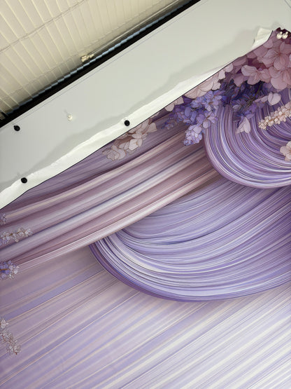 RTS Lilac Garden Soiree - 9x15' Sweep - Value Luxe Fabric - Bad Cut/Folds - 60% Off