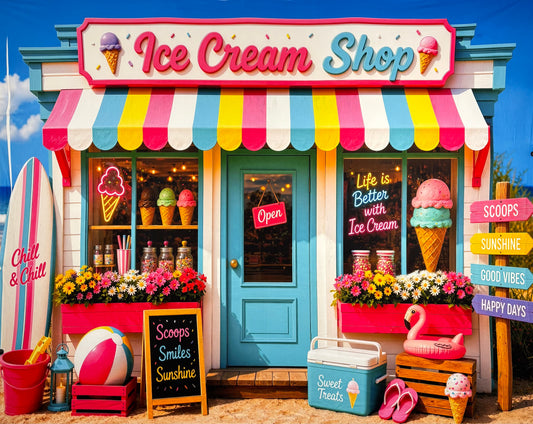 RTS Scoops & Sunshine - 10x8' Fleece - Tiny Ink Spots, Creases On Edge - 60% Off