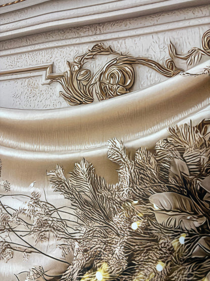 RTS Fancy Gold Bow Wall - 10x8' Value Luxe Fabric - Banding - 60% Off