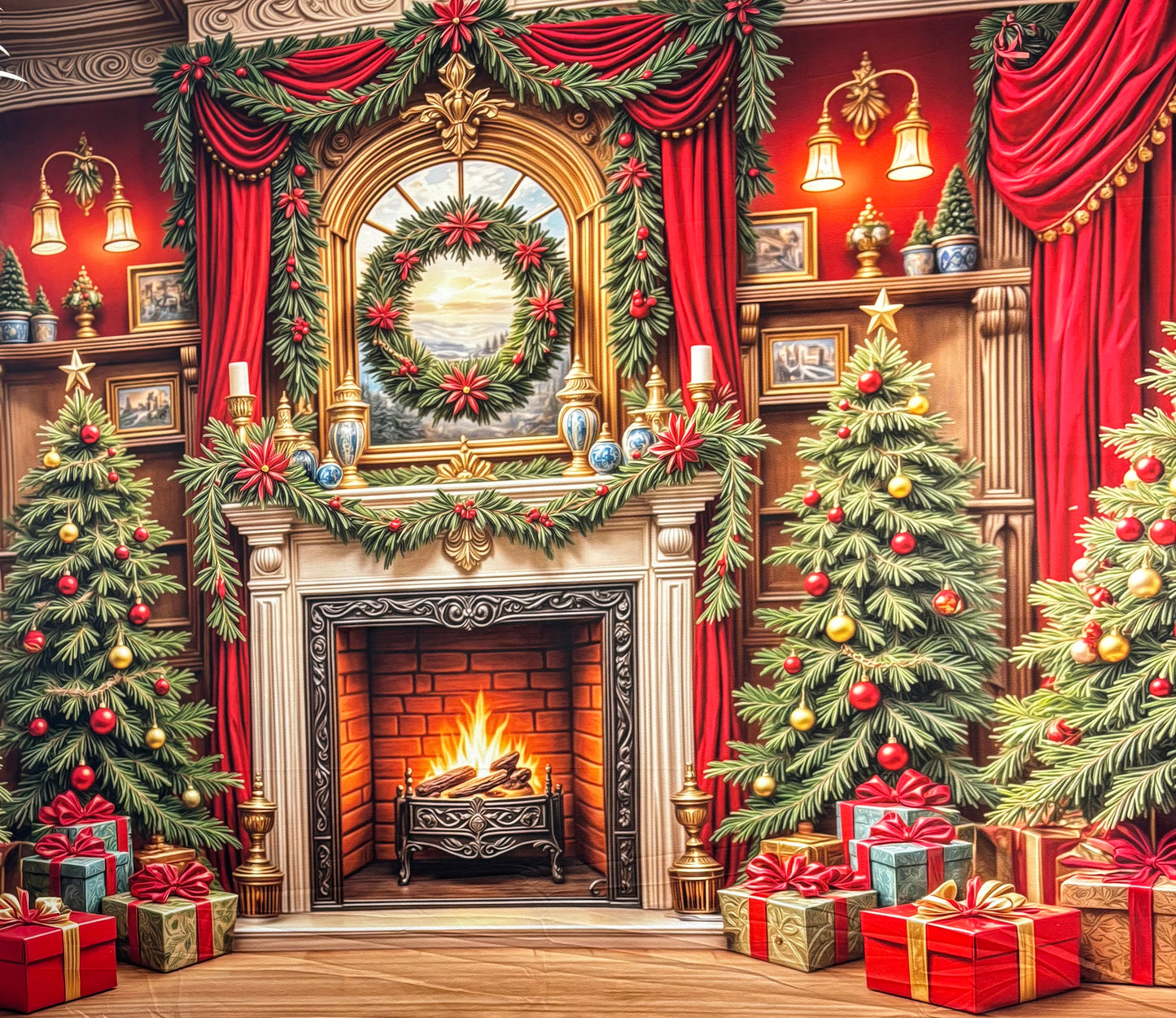 RTS Holiday At Hawthorne Hall - 10x8' Value Luxe Fabric - Bad Crop/Folds - 60% Off