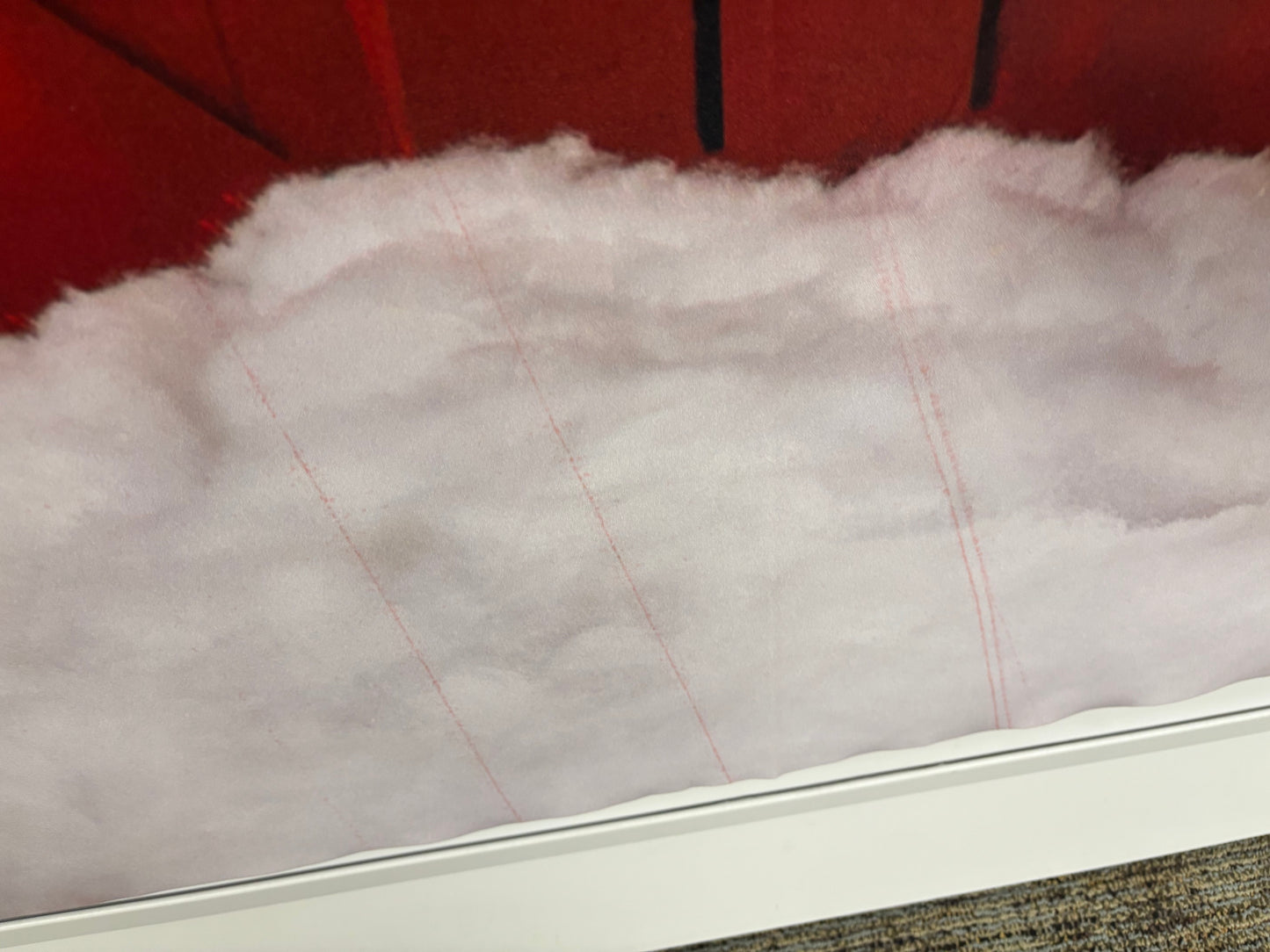 RTS Fancy Red Barn Doors - 10x7' Wrinkle-Free Fabric - Red Ink Marks - 60% Off