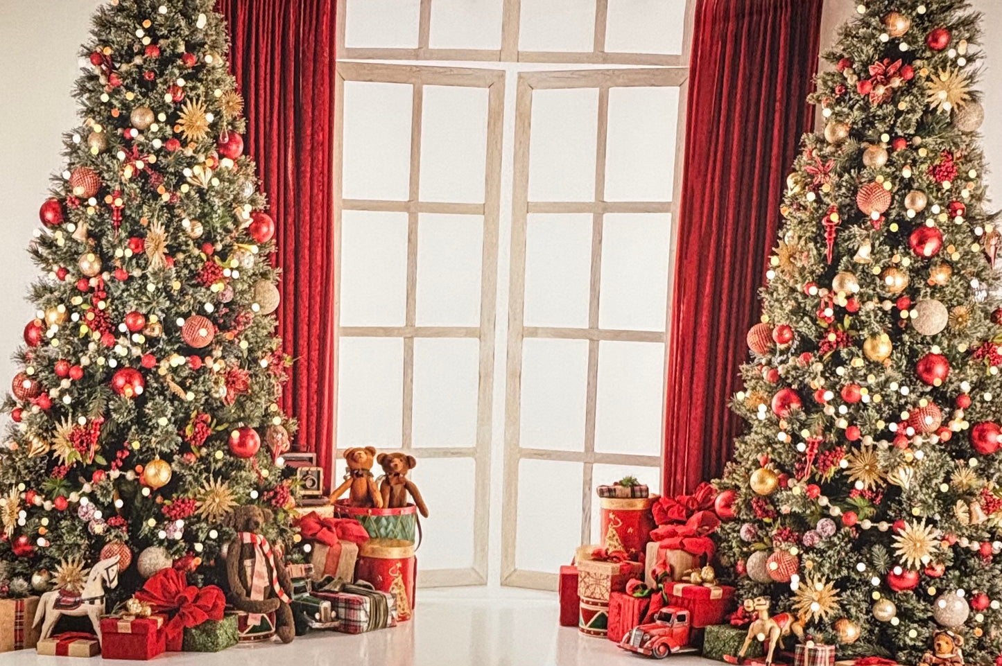RTS Glowing White Christmas - 12x8' Wrinkle-Free Fabric - Ink Splatters - 60% Off