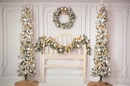 RTS Elegant Gold Headboard - 12x8' Wrinkle-Free Fabric - Pink Tint/Bad Cut - 60% Off