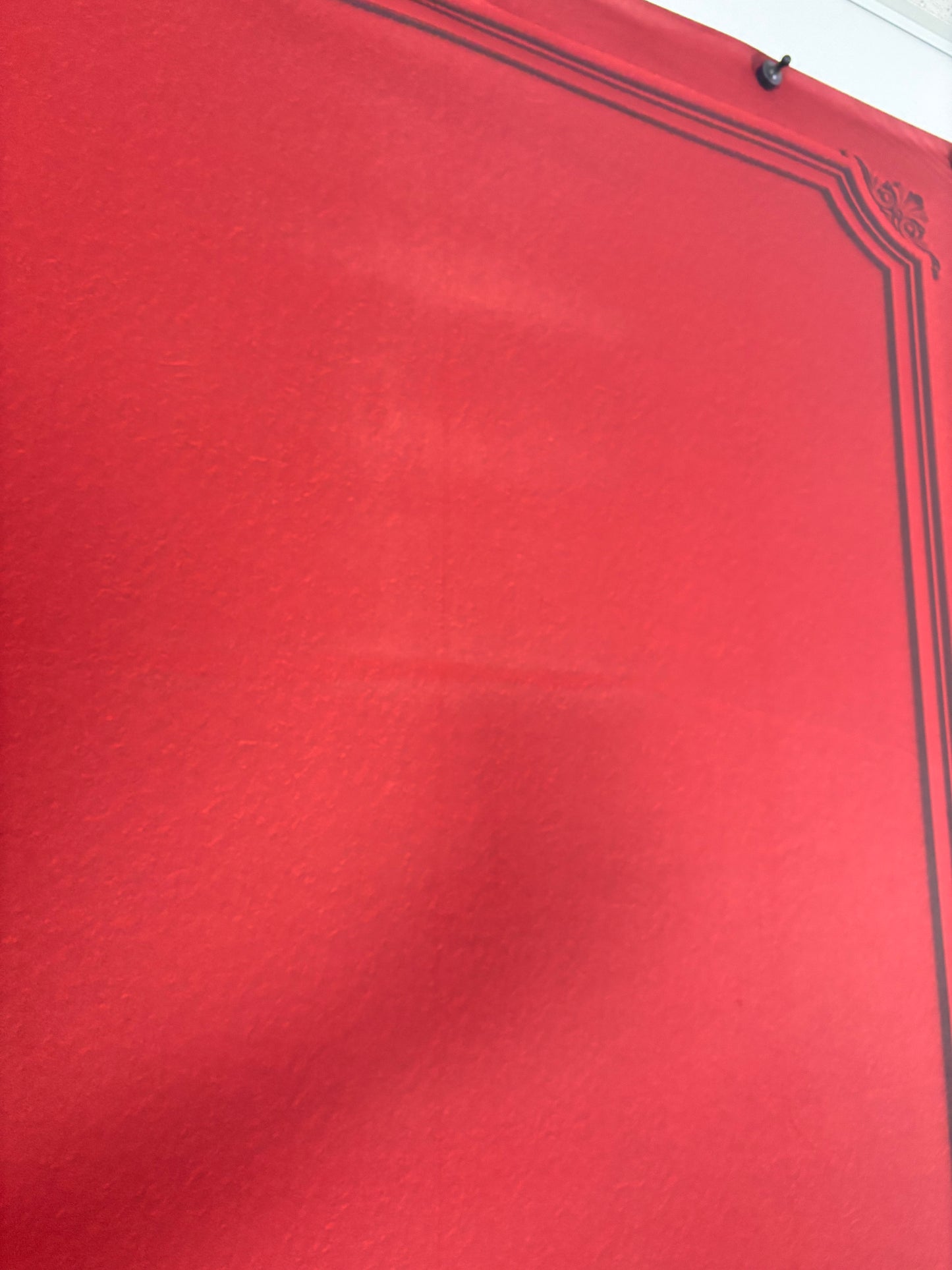 RTS Classic Red Wainscoting Wall - 9x15' Sweep Wrinkle-Free Fabric - Folds/Light Spots - 60% Off