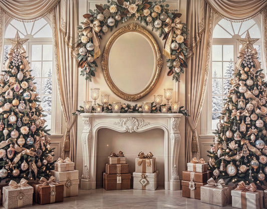 RTS Christmas Beige Beauty - 10x8' Value Luxe Fabric - Pink Tint - 60% off