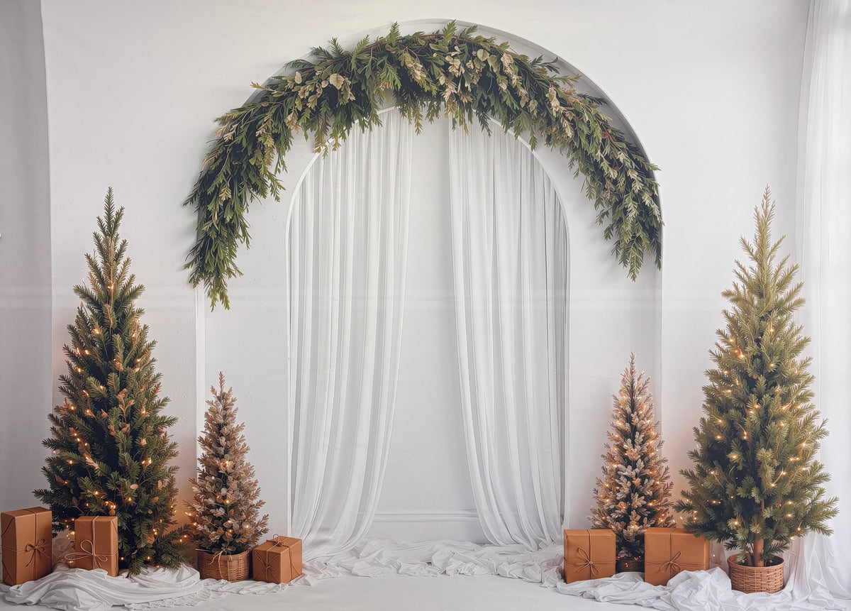 RTS Snowfall Arch - 10x7' Wrinkle-Free Fabric - Lines Throughout - 60% Off