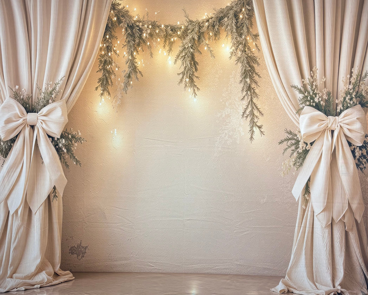 RTS Ivory Christmas Curtain Call - 10x8' Fleece - Very Warm/Ink Marks At Right Edge - 60% Off