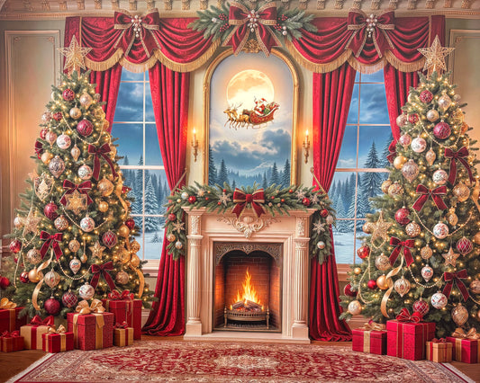 RTS Santa's Midnight Flight - 12x8' Wrinkle-Free Fabric - Warm - 60% Off
