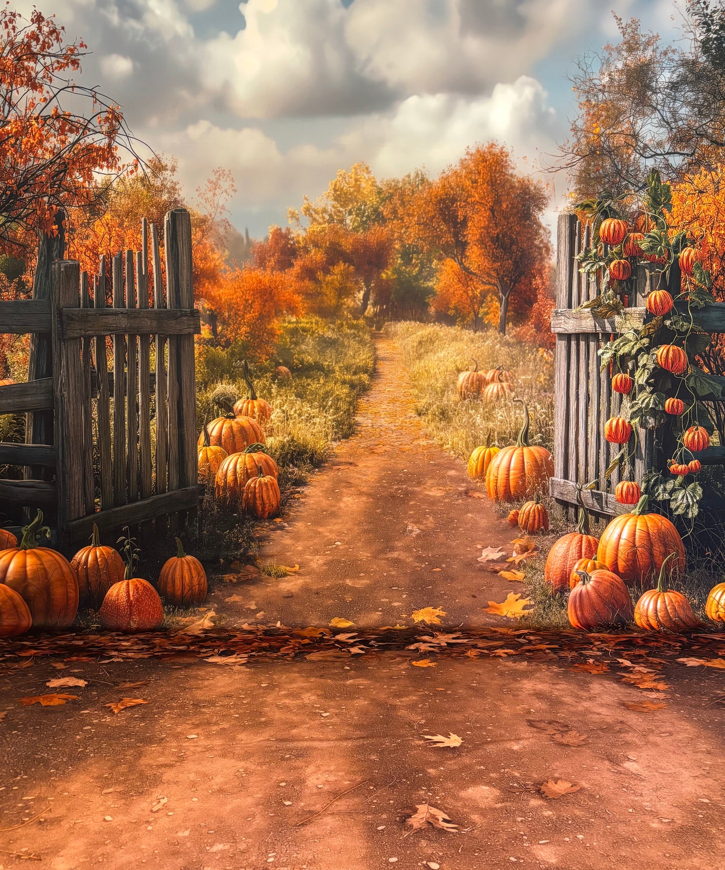 RTS Harvest Hills Pumpkin Patch - 8x12' Sweep Wrinkle-Free Fabric - Thread Line - 60% Off