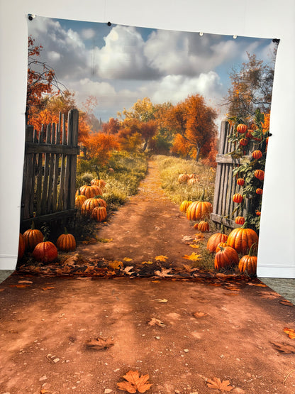 RTS Harvest Hills Pumpkin Patch - 7x13' Fabric - Banding/Dirt - 60% Off - 2 available