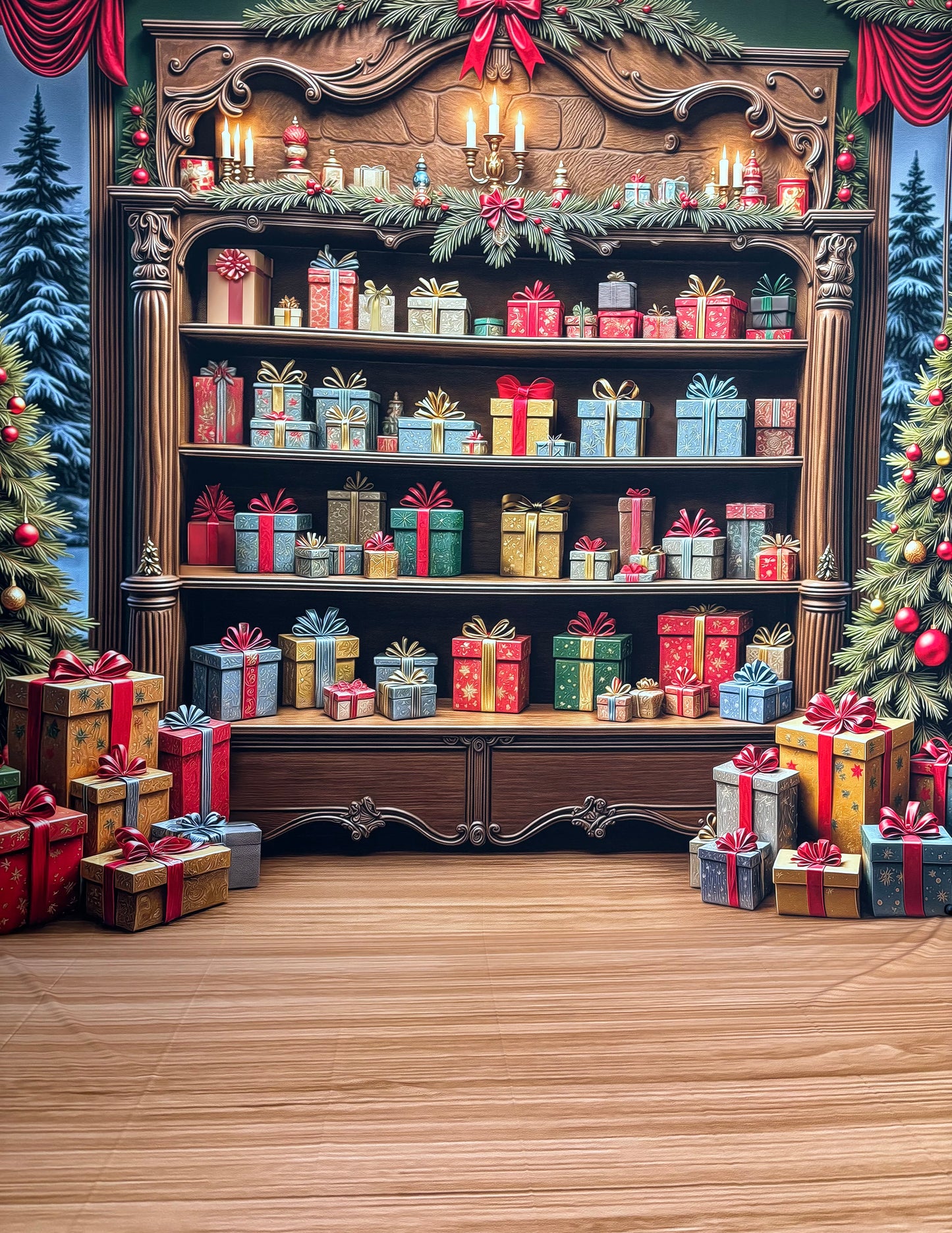 RTS Christmas Curio Cabinet - 9x15' Sweep Sweep Essential Stretch - NEW - 50% Off