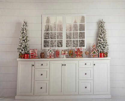 RTS Gingerbread Kitchen Buffet - 10x8' Wrinkle-Free Fabric - Banding - 60% Off