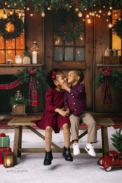 Plaid Cabin Porch - With Sweep Option