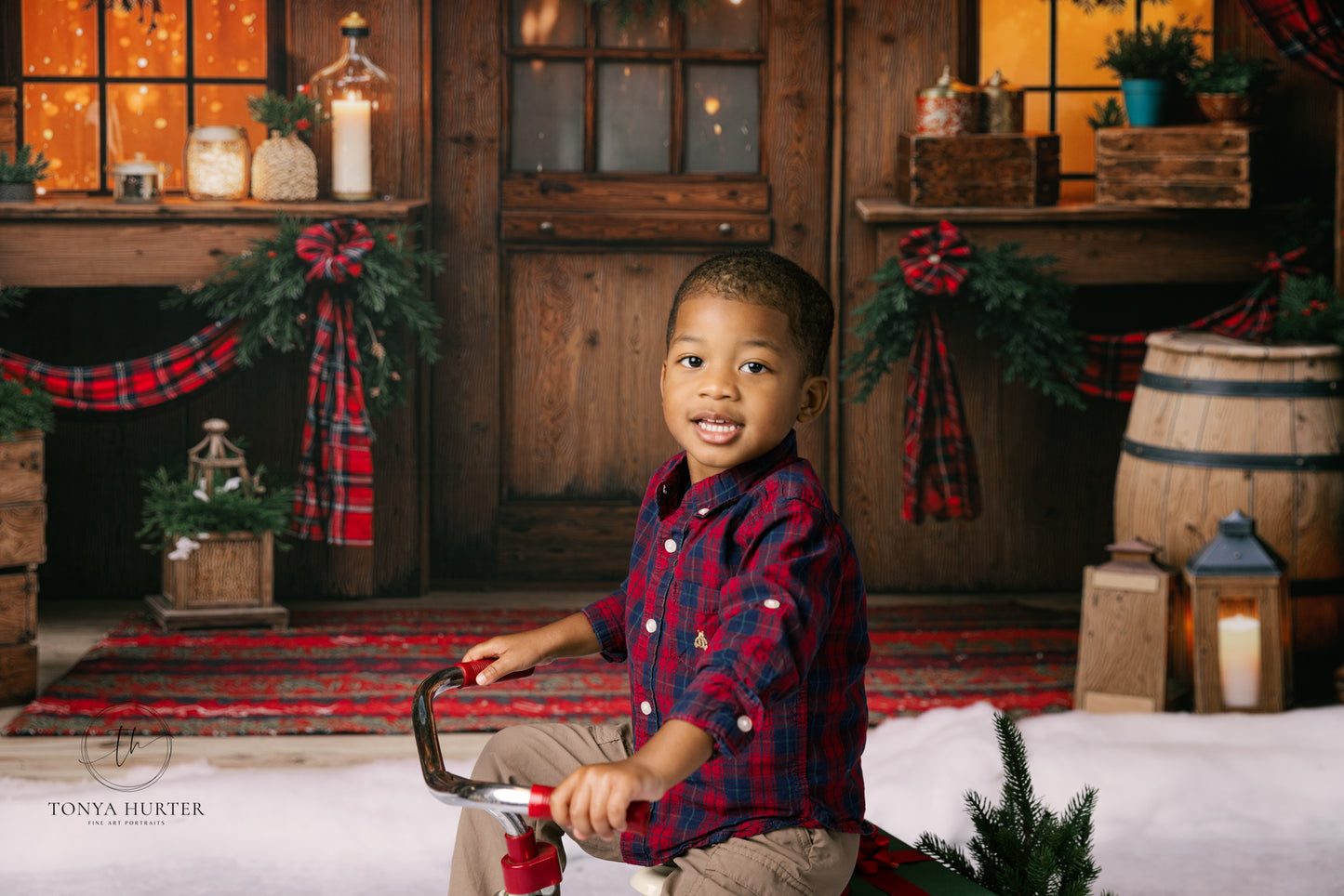 Plaid Cabin Porch - With Sweep Option