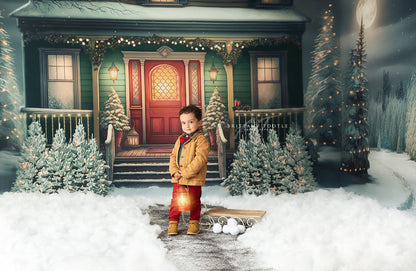 Snowy Merry Porch Greetings - Room