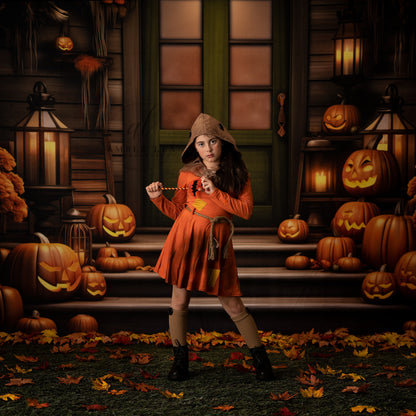 Pumpkin Porch - Green Door - With Sweep Option