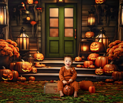 Pumpkin Porch - Green Door - With Sweep Option