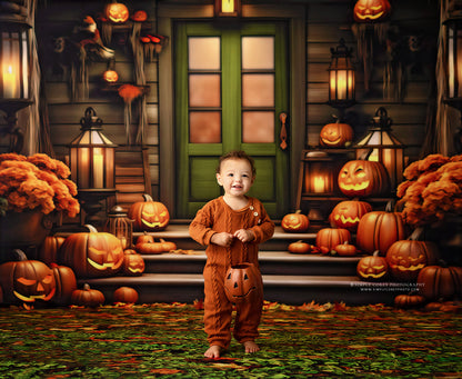 Pumpkin Porch - Green Door - With Sweep Option