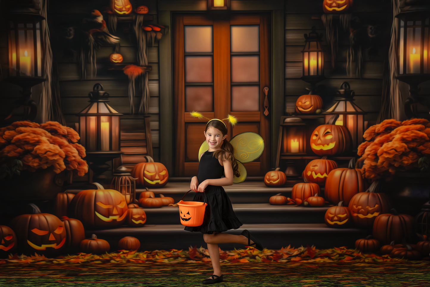 Pumpkin Porch -  Rust Door - With Sweep Option