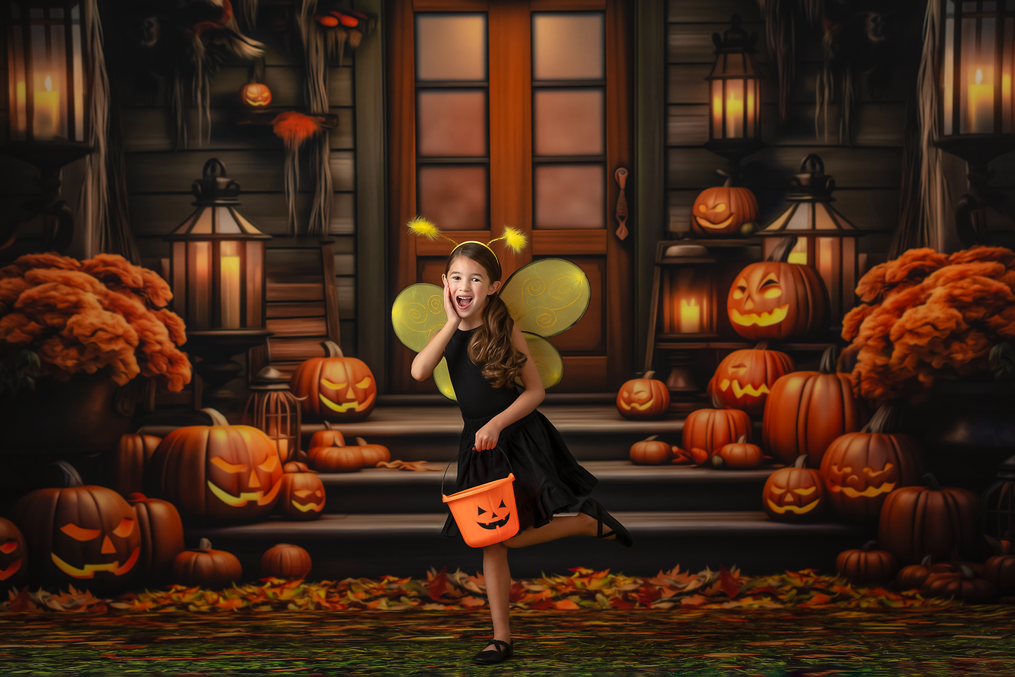 Pumpkin Porch -  Rust Door - With Sweep Option