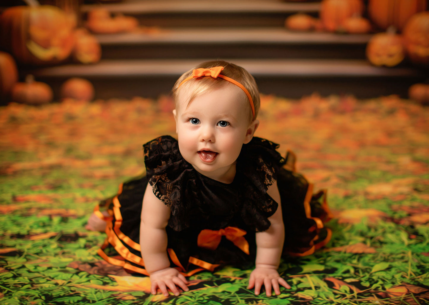 Pumpkin Porch - Green Door - With Sweep Option