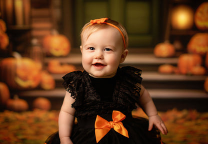 Pumpkin Porch - Green Door - With Sweep Option