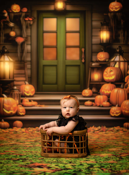 Pumpkin Porch - Green Door - With Sweep Option