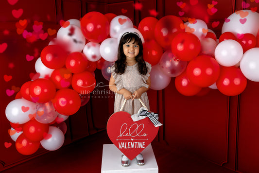 RTS Red Wainscoting Wall 10x8' Fabric - Slight banding, creases - 60% Off