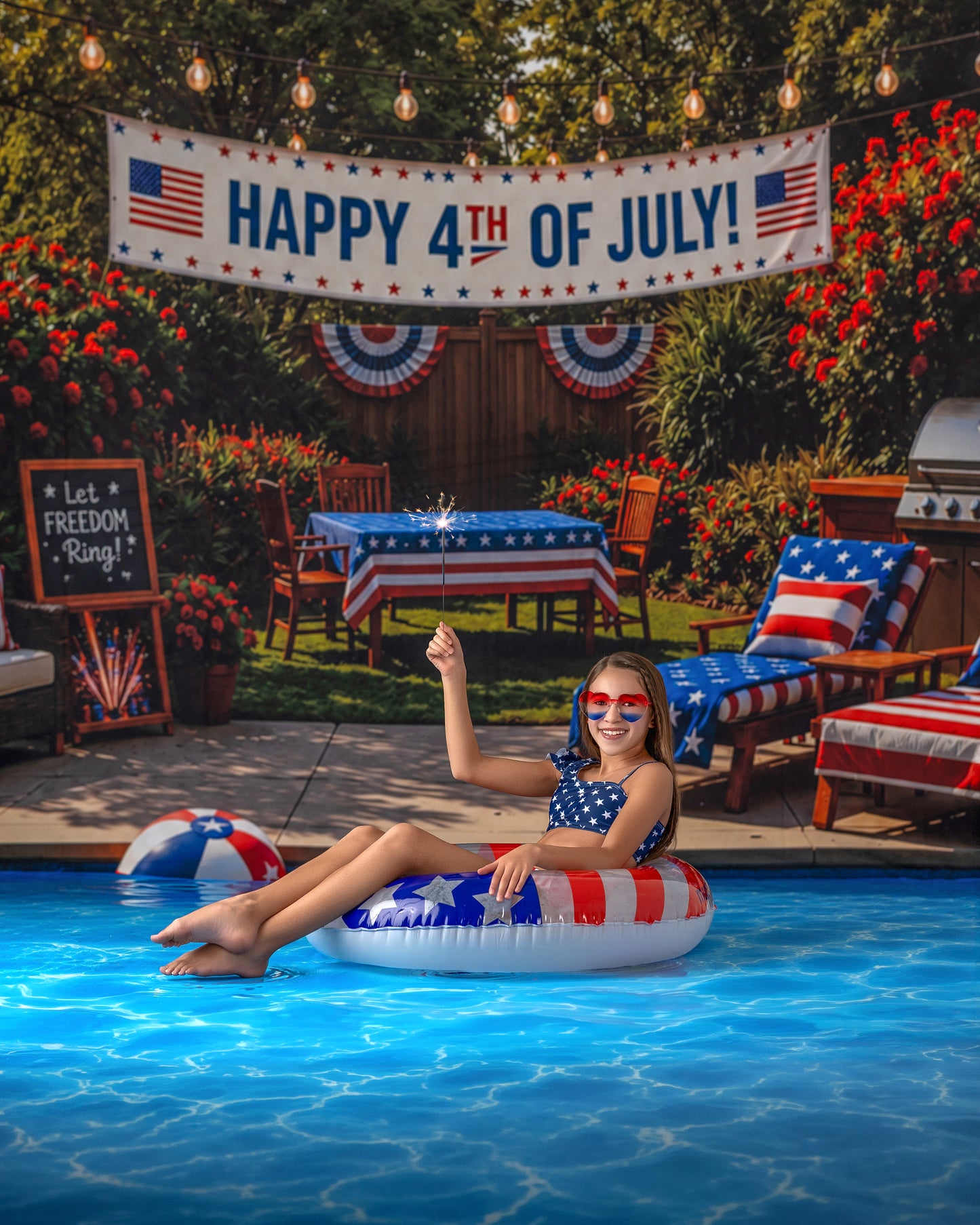 Red, White & Poolside Nights - With Sweep Option